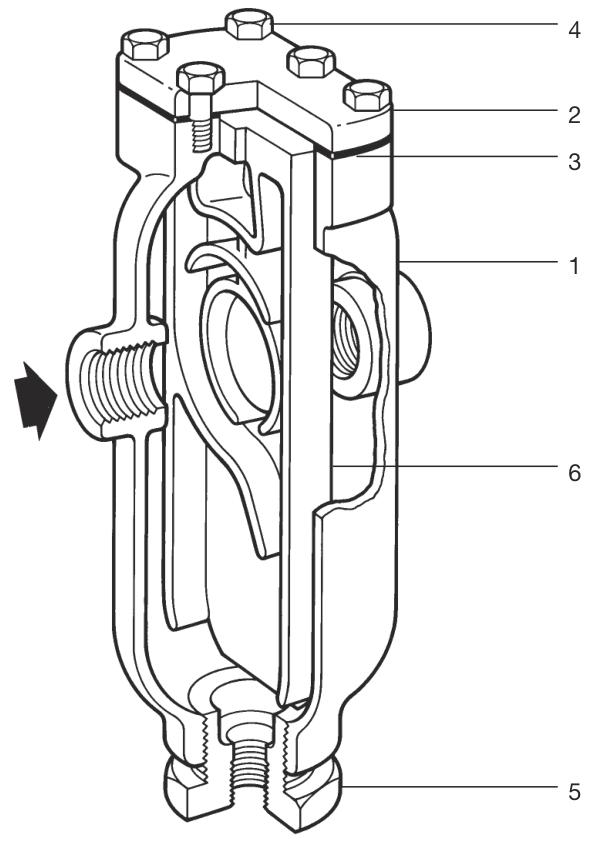 Dibujo estructural del separador de fundición dúctil Spirax Sarco S1
