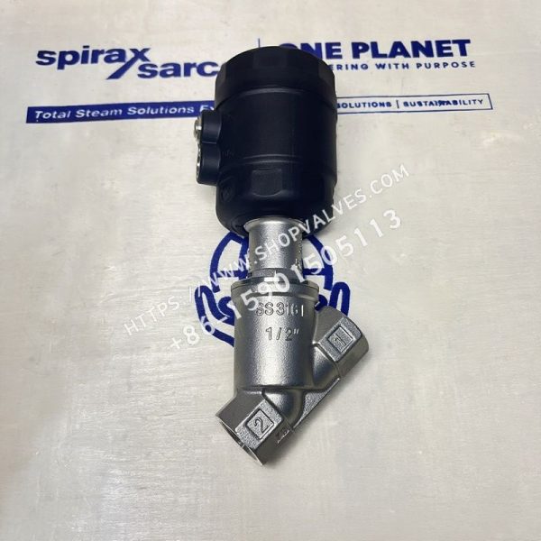 Spirax Sarco 1 1/2" PF61G-2NC BSP Válvula neumática de ángulo con interruptor de pistón de acero inoxidable